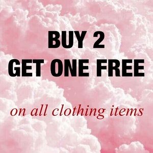 All clothing Buy 2 Get 1 Free